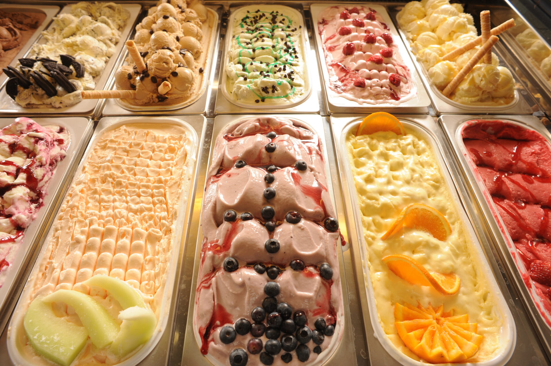 Various ice cream flavors